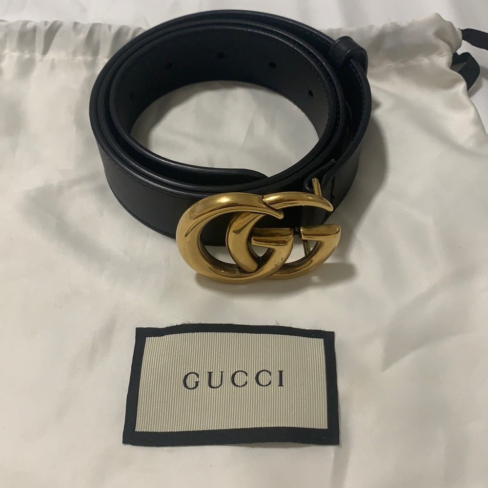 Gucci double G buckle belt 1”